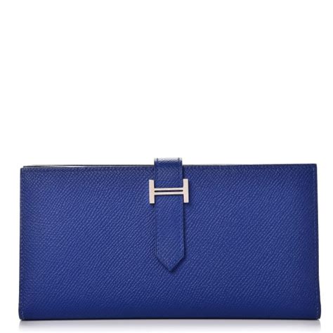 HERMES Epsom Bearn Gusset Wallet Bleu Saphir